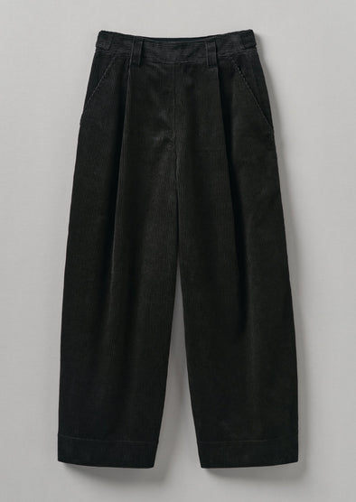 Organic Cord Pleat Front Pants | Brown Slate | Women's Pants