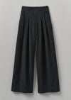 Cotton Wool Pleat Front Pants | Carbon | Women's Pants