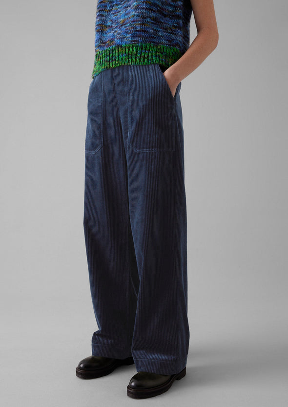 Annie Organic Cord Full Length Pants | Dusty Navy | Women's Pants