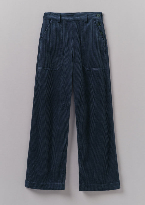 Annie Organic Cord Full Length Pants | Dusty Navy | Women's Pants