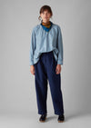 Cotton Linen Herringbone Pants | Maize Blue | Women's Pants