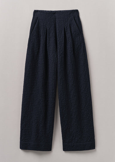 Corinne Herringbone Wide Leg Pants | Navy | Women's Pants