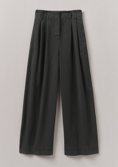 Cotton Paper Bag Pants | Soft Black | Women's Pants