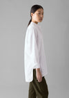 Taro Cotton Oxford Long Shirt | White | Women's Shirts