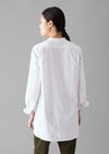 Taro Cotton Oxford Long Shirt | White | Women's Shirts