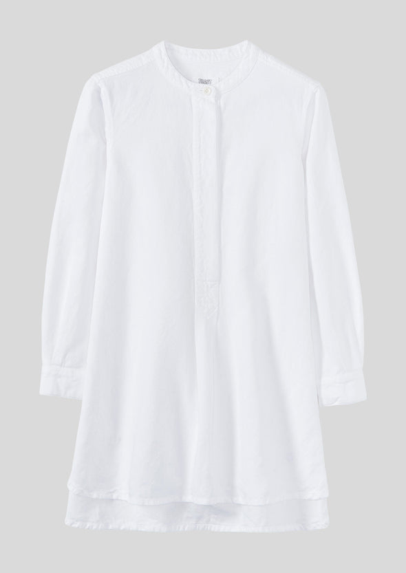 Elena Cotton Linen Tunic Shirt | Paper White | Women's Shirts