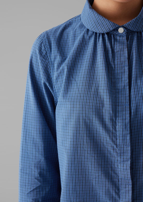 Anja Check Cotton Shirt | Slate/Dark Cornflower | Women's Shirts