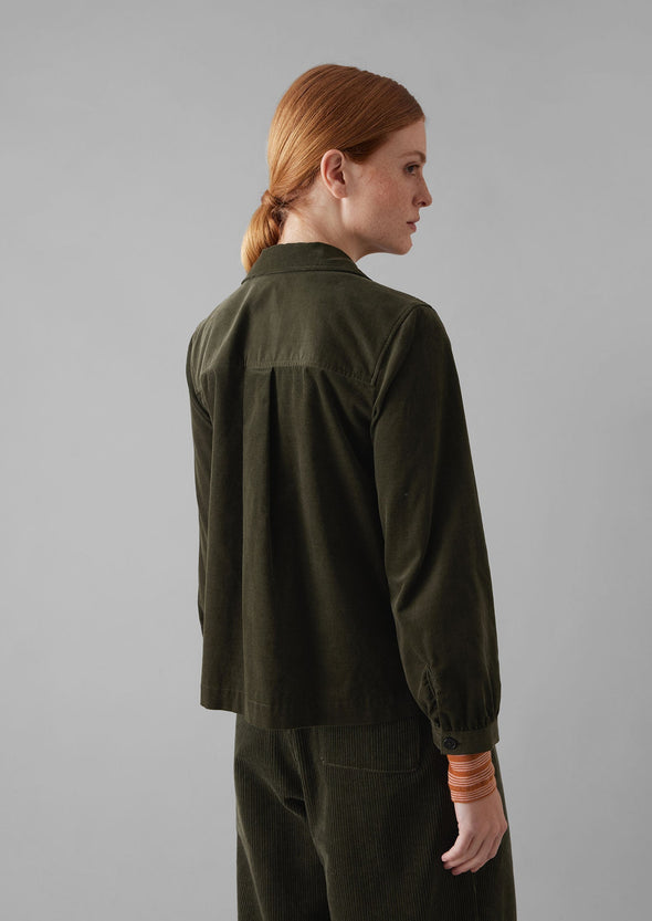 Baya Patch Pocket Organic Cord Shirt | Seaweed | Women's Shirts