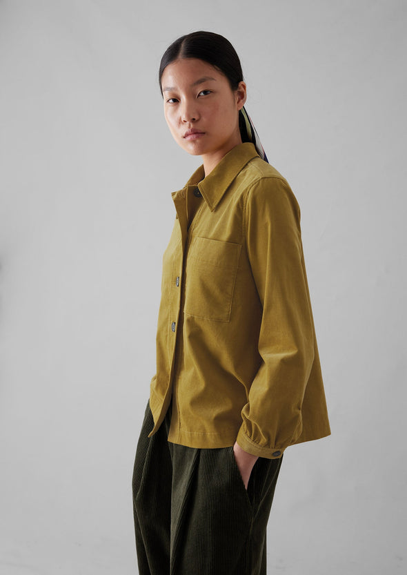 Baya Patch Pocket Organic Cord Shirt | Golden Olive | Women's Shirts