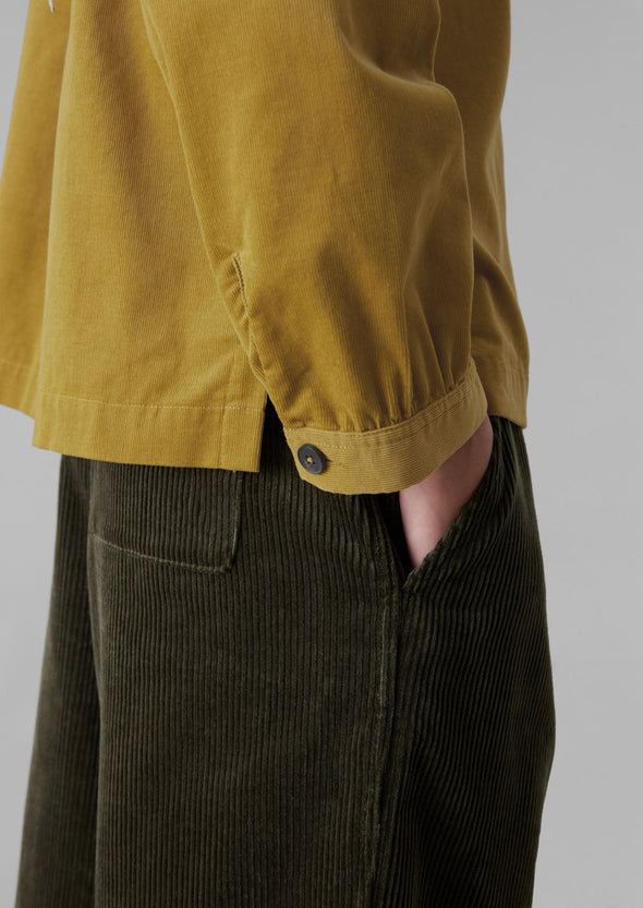 Baya Patch Pocket Organic Cord Shirt | Golden Olive | Women's Shirts