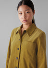 Baya Patch Pocket Organic Cord Shirt | Golden Olive | Women's Shirts