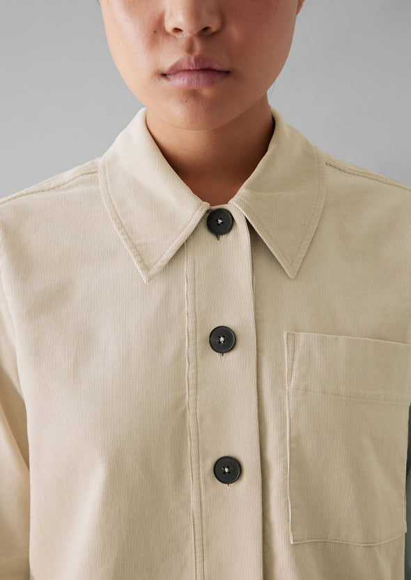 Baya Patch Pocket Organic Cord Shirt | Moonstone | Women's Shirts