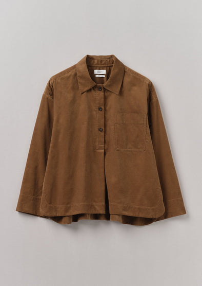 Patch Pocket Organic Needlecord Shirt | Brown Anise | Women's Shirts