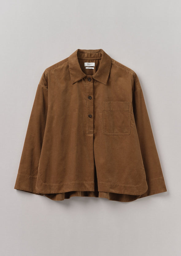 Patch Pocket Organic Needlecord Shirt | Brown Anise | Women's Shirts