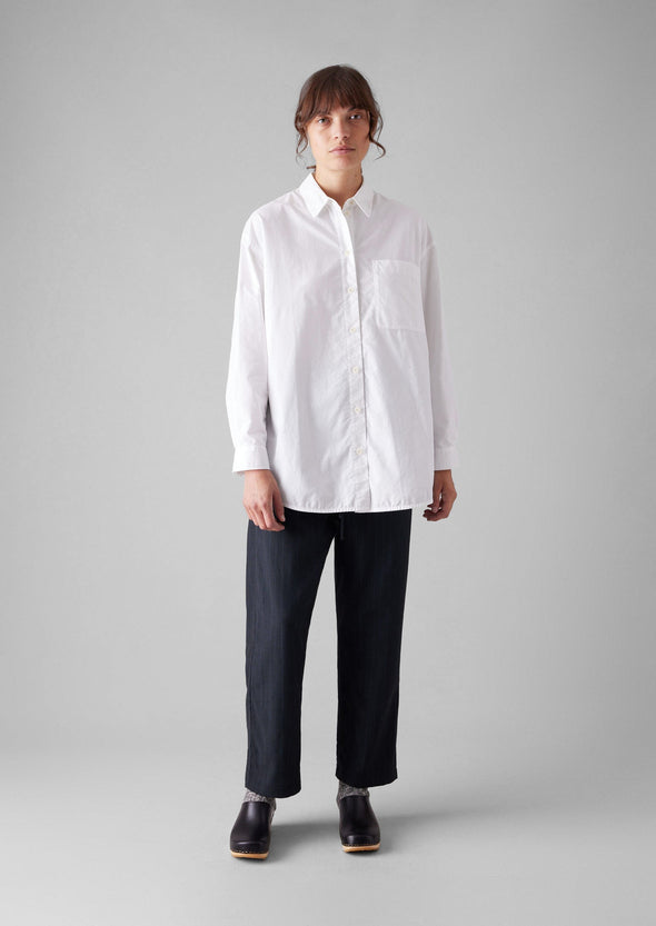 Cotton Oxford Oversized Long Shirt | White | Women's Shirts