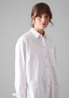 Cotton Oxford Oversized Long Shirt | White | Women's Shirts