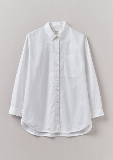 Cotton Oxford Oversized Long Shirt | White | Women's Shirts