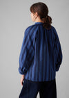 Catrin Cotton Stripe Raglan Shirt | Royal Blue | Women's Shirts