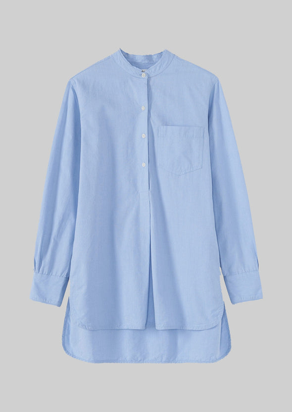 Taro Cotton Oxford Long Shirt | Chambray | Women's Shirts